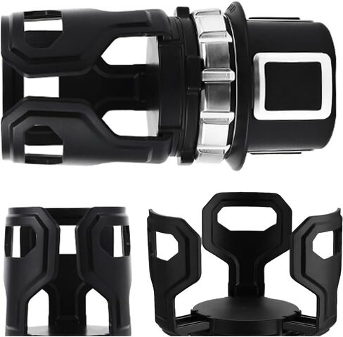Car Drink Holder, Drinks Holder, Expandable Cup Holder for Drinks, Car Drink Holder for Ventilation, Ideal for Car Trips and Commuters (Black) in Saudi Arabia