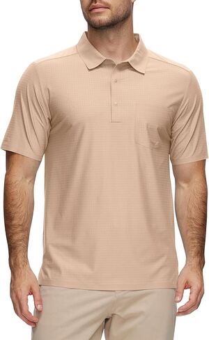 MoFiz Mens Polo Shirts Short Sleeve Fit Casual Collared Men Golf Shirts with Pocket Lightweight in Saudi Arabia