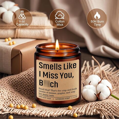 LEADO Scented Candle - Long Distance Gifts, I Miss You Gifts for Her, Him, Best Friend - Long Distance Friendship, Moving Away, Going Away, Mothers Day, Birthday Present for Bestie, BFF, Women, Sister in Kuwait