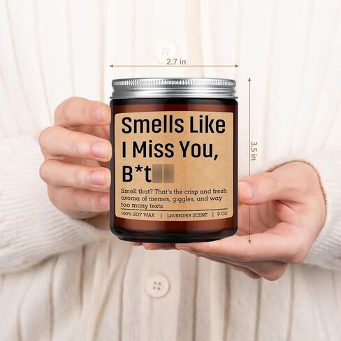 LEADO Scented Candle - Long Distance Gifts, I Miss You Gifts for Her, Him, Best Friend - Long Distance Friendship, Moving Away, Going Away, Mothers Day, Birthday Present for Bestie, BFF, Women, Sister in Kuwait