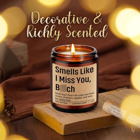 LEADO Scented Candle - Long Distance Gifts, I Miss You Gifts for Her, Him, Best Friend - Long Distance Friendship, Moving Away, Going Away, Mothers Day, Birthday Present for Bestie, BFF, Women, Sister in Kuwait