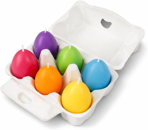 مجموعة هدايا شموع بيض عيد الفصح مكونة من 6 قطع، شموع معطرة بالزهور، كل منها 2.8 أونصة، 2.56 × 1.77 بوصة، ديكور منزلي لعيد الفصح in Kuwait