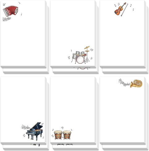 12 Pcs Music Sticky Notes Bulk Cute Musical Note Pads 480 Sheets Funny Memo 6 Styles for Music Teacher Appreciation Gifts Party Favor Musical Message Reminder Home Supplies School Office in Saudi Arabia