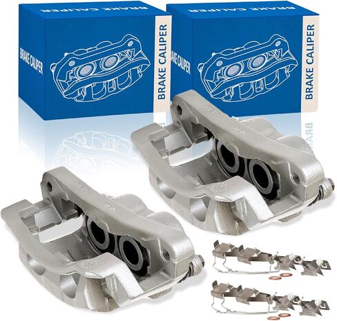 Brake Caliper Assembly with Bracket Compatible with 1999-2004 Ford F-250 Super Duty Ford F-350 Super Duty 2000-2005 Ford Excursion Disc Brake Caliper Front Pair 18B4790 18B4791 in Kuwait