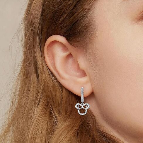 أقراط هوب الفأرة من الفضة الإسترليني تشيكوسلوفاكيا جوفاء على شكل قوس فأر متدلي أقراط هوجي أقراط رقيقة لامعة أنيقة وبسيطة كرتونية جميلة هدايا مجوهرات للنساء والزوجة والصديقة وحفلات الزفاف وأعياد الميلاد in Kuwait