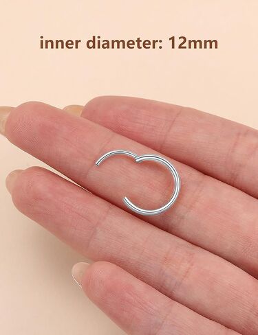 Titanium Hoop Earrings for Sensitive Ears, 2 Pcs Small Silver Hoop Earrings for Women,Cartilage & Lobe Hoops, Double Hoop Layered Design, Hypoallergenic Minimalist Everyday Jewelry in Saudi Arabia