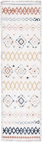 SAFAVIEH Marrakech Collection Runner Rug - 2'2" x 8', Ivory & Multi, Moroccan Boho Tribal Rustic Design, Non-Shedding & Easy Care, Ideal for High Traffic Areas in Living Room, Bedroom (MRK612A) in Saudi Arabia