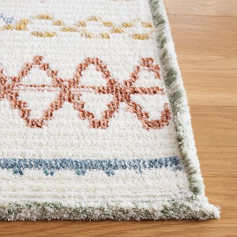 SAFAVIEH Marrakech Collection Runner Rug - 2'2" x 8', Ivory & Multi, Moroccan Boho Tribal Rustic Design, Non-Shedding & Easy Care, Ideal for High Traffic Areas in Living Room, Bedroom (MRK612A) in Saudi Arabia