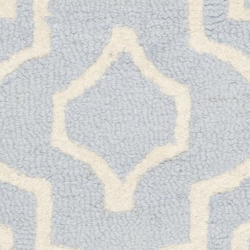سجادة SAFAVIEH Cambridge Collection Runner - 2'6" x 6'، أزرق فاتح وعاجي، صوف مغربي مصنوع يدويًا، مثالية للمناطق ذات حركة المرور العالية في غرفة المعيشة وغرفة النوم (CAM141A) in Saudi Arabia