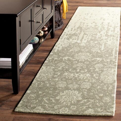 SAFAVIEH Restoration Vintage Collection Runner Rug - 2'3" x 8', Light Sage & Grey, Handmade Distressed Wool, Ideal for High Traffic Areas in Living Room, Bedroom (RVT104D) in Saudi Arabia