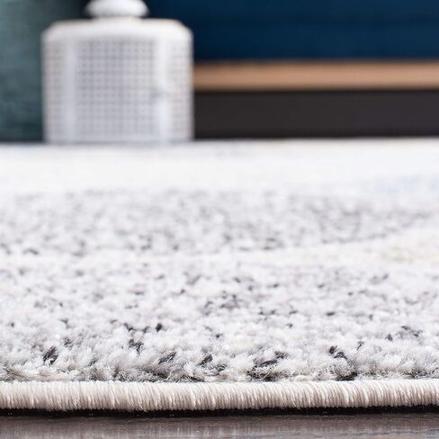 SAFAVIEH Madison Collection Runner Rug - 2'3" x 10', Ivory & Blue, Glam Ogee Trellis Distressed Design, Non-Shedding & Easy Care, Ideal for High Traffic Areas in Living Room, Bedroom (MAD604D) in Saudi Arabia