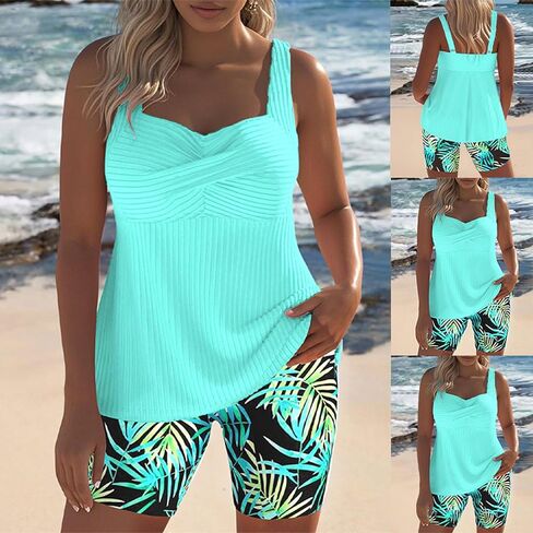 بدلة سباحة بوكسر مطبوعة مكونة من قطعتين، مكشكشة بدون ظهر وتغطية الجسم بقصة ضيقة للشاطئ وأنشطة العطلات in Kuwait