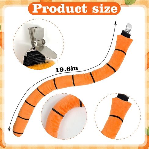 4pcs Orange Cat Costume Accessories Orange Cat Ears Headband Black Mask Tail Bow Tie for Halloween Book Day Cosplay Supplies in Kuwait