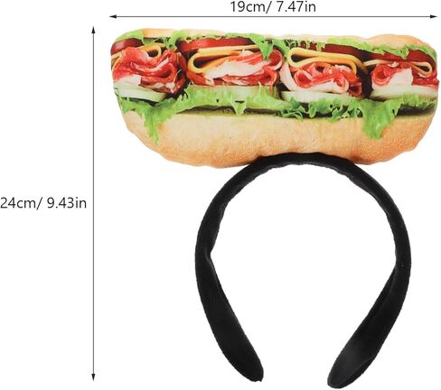 LOGOFUN Sandwich Headband Simulation Sandwich Hair Band Fake Sandwich Headdress Funny Party Headpiece for Role-playing Hair Decor in Saudi Arabia