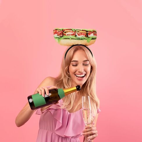 LOGOFUN Sandwich Headband Simulation Sandwich Hair Band Fake Sandwich Headdress Funny Party Headpiece for Role-playing Hair Decor in Saudi Arabia