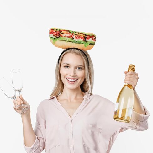 LOGOFUN Sandwich Headband Simulation Sandwich Hair Band Fake Sandwich Headdress Funny Party Headpiece for Role-playing Hair Decor in Saudi Arabia