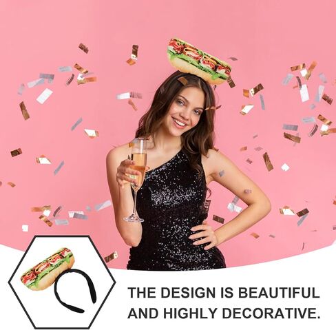 LOGOFUN Sandwich Headband Simulation Sandwich Hair Band Fake Sandwich Headdress Funny Party Headpiece for Role-playing Hair Decor in Saudi Arabia