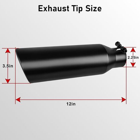 MuHize Exhaust Tips 2.25" Inlet, 3.5" Outlet 12" Length Performance Exhaust Tip, Bolt on, Diesel Exhaust Pipe for Pickup Truck, Car, Truck in Saudi Arabia