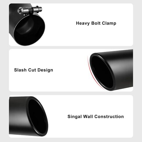 MuHize Exhaust Tips 2.25" Inlet, 3.5" Outlet 12" Length Performance Exhaust Tip, Bolt on, Diesel Exhaust Pipe for Pickup Truck, Car, Truck in Saudi Arabia