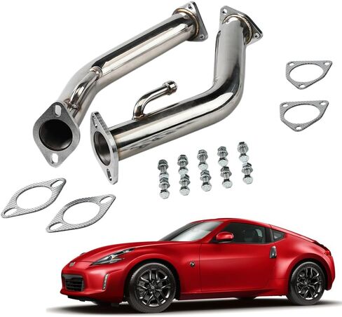 ماسورة العادم مع جوانات ومسامير تناسب 2003-2007 إنفينيتي G35 / V35 ونيسان 2003-2006 350Z /Z33، 3.5L، T304 الفولاذ المقاوم للصدأ 416 in Kuwait