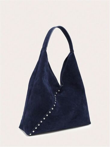 SweatyRocks Women's Vintage Faux Suede Hobo Shoulder Bags Studded Large Capacity Commuter Tote Bag in Saudi Arabia