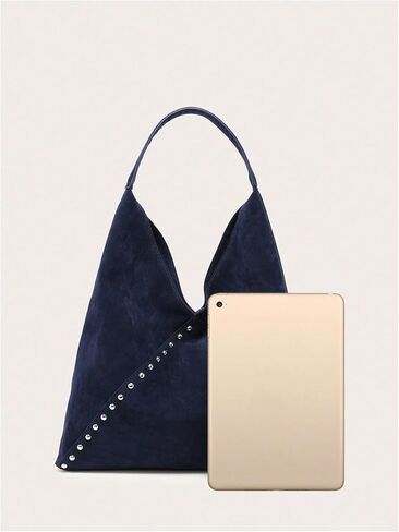 SweatyRocks Women's Vintage Faux Suede Hobo Shoulder Bags Studded Large Capacity Commuter Tote Bag in Saudi Arabia