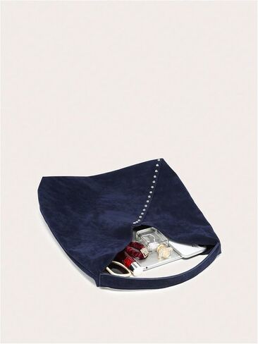 SweatyRocks Women's Vintage Faux Suede Hobo Shoulder Bags Studded Large Capacity Commuter Tote Bag in Saudi Arabia