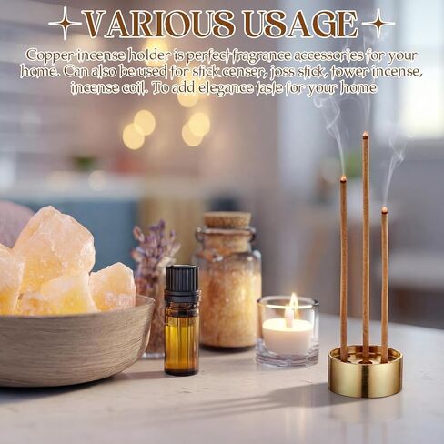 6 Pcs Brass Incense Holder Copper Incense Stick Holder 9-Hole Multi-Hole Mini Cone Gourd Burner Accessories for Stick, Tower, Coil, Meditation Room, Home Decor, 6 Styles in Saudi Arabia