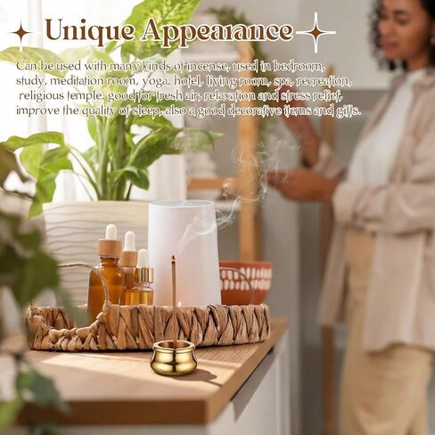 6 Pcs Brass Incense Holder Copper Incense Stick Holder 9-Hole Multi-Hole Mini Cone Gourd Burner Accessories for Stick, Tower, Coil, Meditation Room, Home Decor, 6 Styles in Saudi Arabia