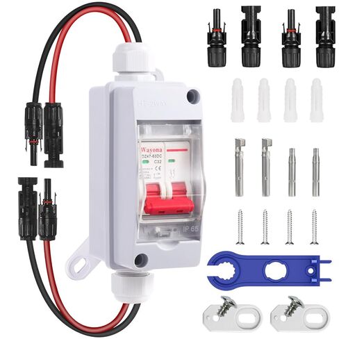 Solar Panel Disconnect Switch DC 500V Solar Circuit Breaker Box 32Amp IP65 Waterproof Miniature Circuit Breaker Solar PV Disconnect Switch Box Outdoor in Saudi Arabia