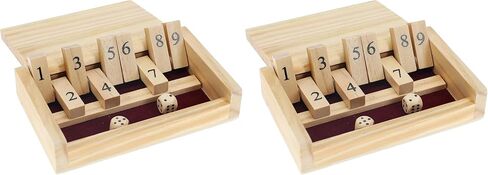 WE Games Mini Shut The Box Game Wooden - 5.5 inches, 9 Number Flip Tiles, Travel Size, Travel Games, Birthday Gifts, Math Games, Home Decor, Living Room Decor, Table Decor in Saudi Arabia