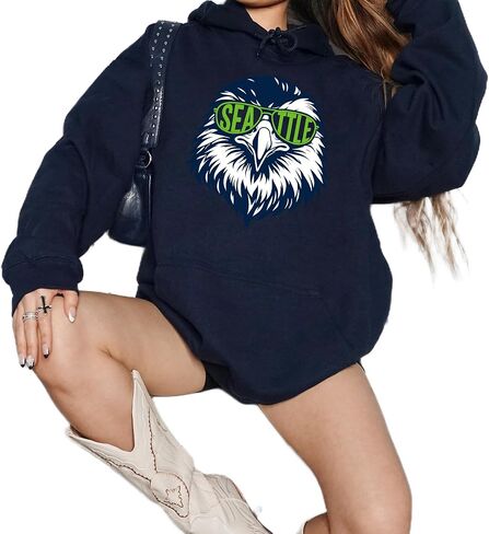 Seattle Eagle Graphic Sweatshirt – Unisex Cozy Crewneck, Bold City Bird Illustration, Casual Streetwear Pullover in Saudi Arabia