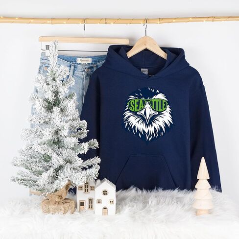 Seattle Eagle Graphic Sweatshirt – Unisex Cozy Crewneck, Bold City Bird Illustration, Casual Streetwear Pullover in Saudi Arabia