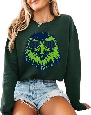 Seattle Eagle Graphic Sweatshirt – Unisex Cozy Crewneck, Bold City Bird Illustration, Casual Streetwear Pullover in Saudi Arabia