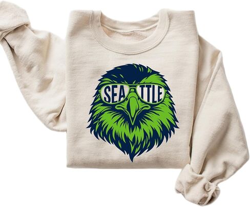 Seattle Eagle Graphic Sweatshirt – Unisex Cozy Crewneck, Bold City Bird Illustration, Casual Streetwear Pullover in Saudi Arabia