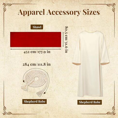 Jesus Costume Adult Men Biblical Christ Robe Saint Religious Outfit Scarf Waist Rope for Halloween Easter Cosplay in Saudi Arabia