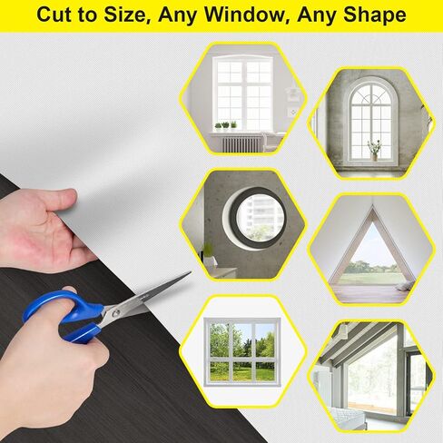 ستائر تعتيم بنسبة 100%، طبقة غطاء نافذة سوداء محمولة، ورقة قماش ظلال تعتيم قابلة للقطع، بدون ستائر نافذة مثقبة، مانع ضوء حرارة الشمس لغرفة نوم النوم في وسائل الإعلام، 57 بوصة عرض - عبوتان in Kuwait