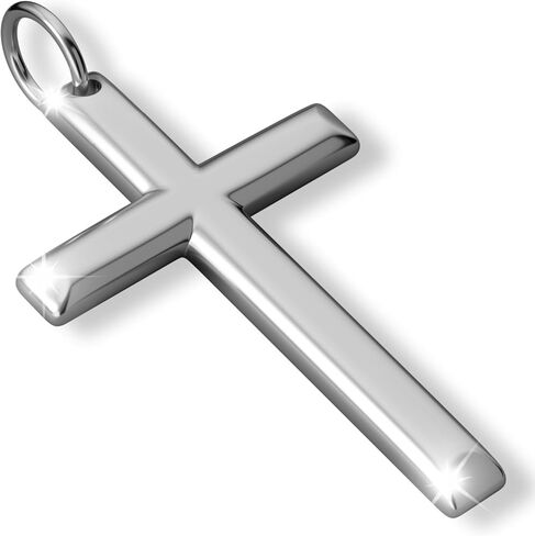 Cross Necklace for Men and Women – 316L Stainless Steel Minimalist Cross Pendant, Polished Silver/Gold/Black Tone, Small/Medium/Big Charm, Christian Faith Jewelry Gift in Saudi Arabia