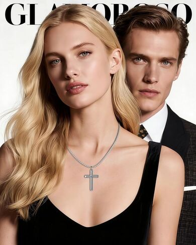 Cross Necklace for Men and Women – 316L Stainless Steel Minimalist Cross Pendant, Polished Silver/Gold/Black Tone, Small/Medium/Big Charm, Christian Faith Jewelry Gift in Saudi Arabia