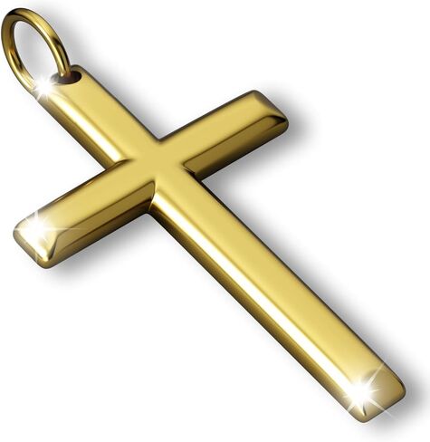 Cross Necklace for Men and Women – 316L Stainless Steel Minimalist Cross Pendant, Polished Silver/Gold/Black Tone, Small/Medium/Big Charm, Christian Faith Jewelry Gift in Saudi Arabia