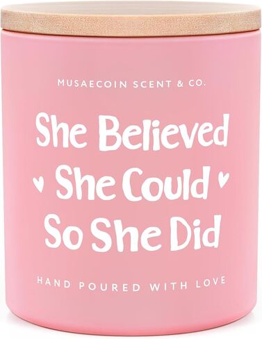 Graduation Gifts for Her, She Believed She Could So She Did Candle 10oz, Congratulations/Promotion/Encouragement Gifts for Women, Positive Congratulations Graduation Candle, Lavender Scented in Saudi Arabia