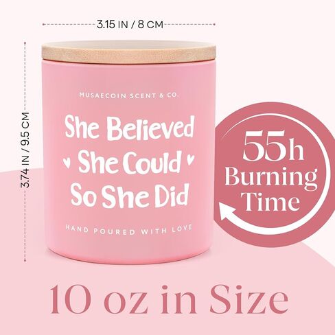 Graduation Gifts for Her, She Believed She Could So She Did Candle 10oz, Congratulations/Promotion/Encouragement Gifts for Women, Positive Congratulations Graduation Candle, Lavender Scented in Saudi Arabia