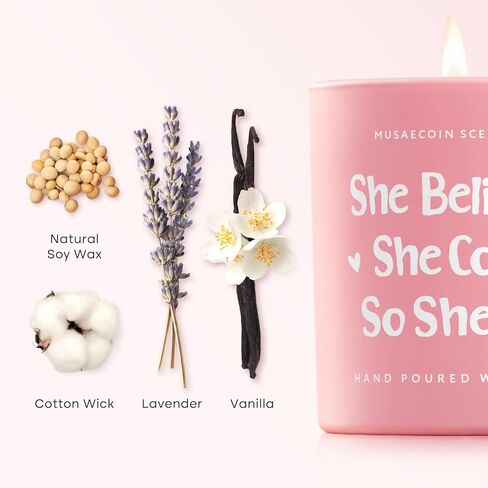 Graduation Gifts for Her, She Believed She Could So She Did Candle 10oz, Congratulations/Promotion/Encouragement Gifts for Women, Positive Congratulations Graduation Candle, Lavender Scented in Saudi Arabia