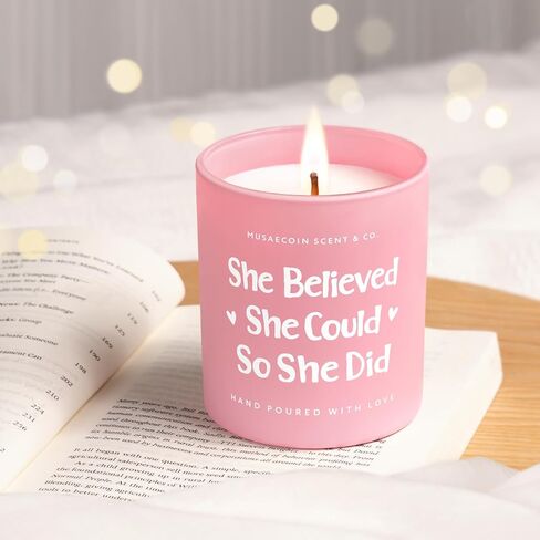 Graduation Gifts for Her, She Believed She Could So She Did Candle 10oz, Congratulations/Promotion/Encouragement Gifts for Women, Positive Congratulations Graduation Candle, Lavender Scented in Saudi Arabia