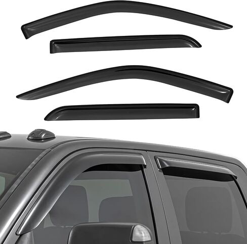 Rough Country Tape-on Rain Guards for Ram 1500 (2009-2018) & 2500/3500 Crew Cab (2019-2025) - Low Profile Window Visors, 4-Pc Rain Guard for Trucks in Saudi Arabia