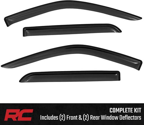 Rough Country Tape-on Rain Guards for Ram 1500 (2009-2018) & 2500/3500 Crew Cab (2019-2025) - Low Profile Window Visors, 4-Pc Rain Guard for Trucks in Saudi Arabia