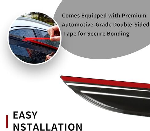 حاجب الرياح لحاجب النافذة، 4 قطع من واقيات المطر الشريطية لسيارة Hyundai Palisade لعام 2026، واقيات تهوية جانبية للنافذة الجانبية للتركيب الخارجي، باللون الأسود in Kuwait