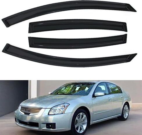 Outside Sun/Rain Guards Wind Deflector Compatible with 2004-2008 Nissan Maxima Smoke Window Visors 4pcs 94017 in Saudi Arabia