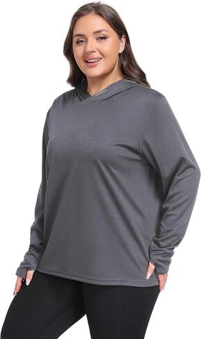 ZERDOCEAN Womens Plus Size Workout Tops Hoodie Long Sleeve Shirts Outfits for Hiking Running Cover Ups for Women in Saudi Arabia