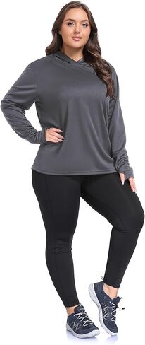 ZERDOCEAN Womens Plus Size Workout Tops Hoodie Long Sleeve Shirts Outfits for Hiking Running Cover Ups for Women in Saudi Arabia